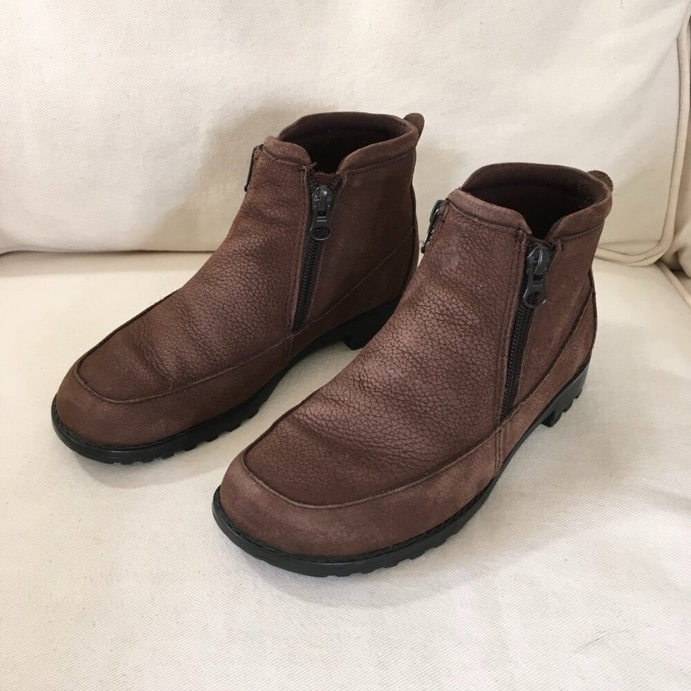Dr. Scholl's Women's Brown Double Zip Ankle Boots
